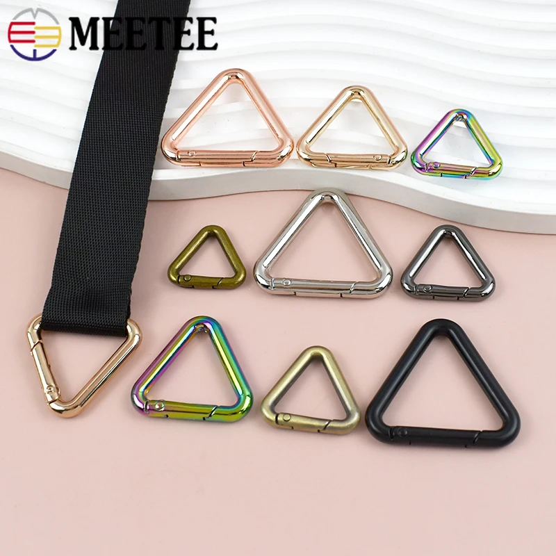 

5/10Pcs Meetee 16-32mm Metal Spring Ring Openable Buckles for Bag Strap Keyring Clasp Belt Connect Hook Webbing Snap Hanger Clip