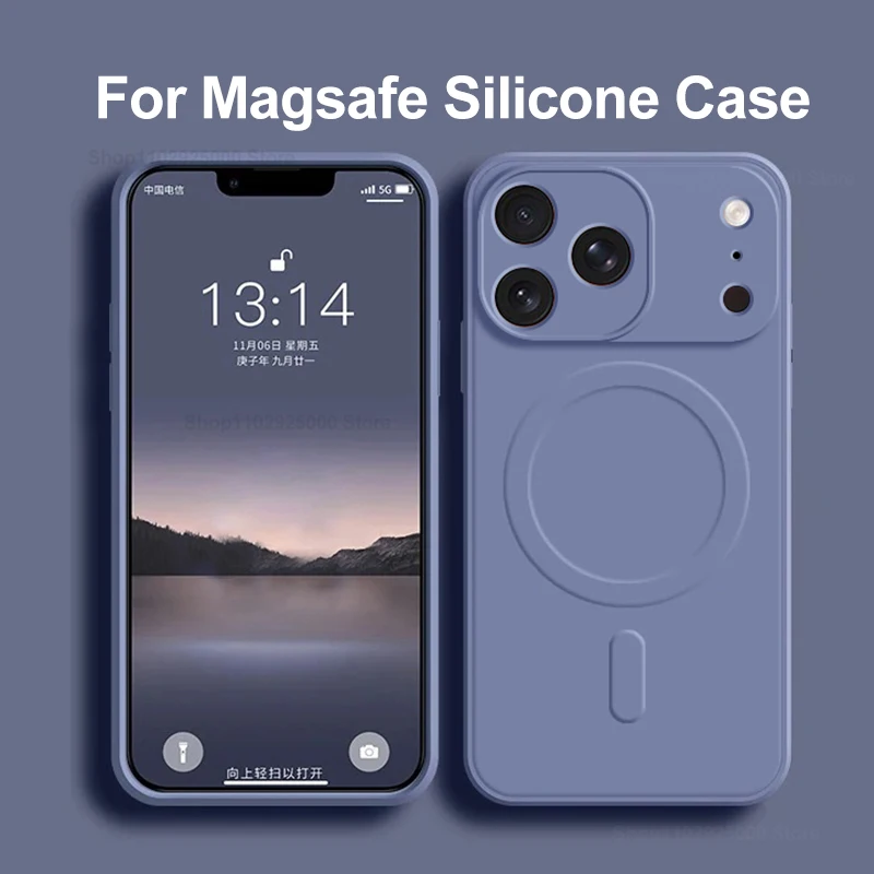 Magnetic Original Magsafe Liquid Silicone Phone Case For iPh