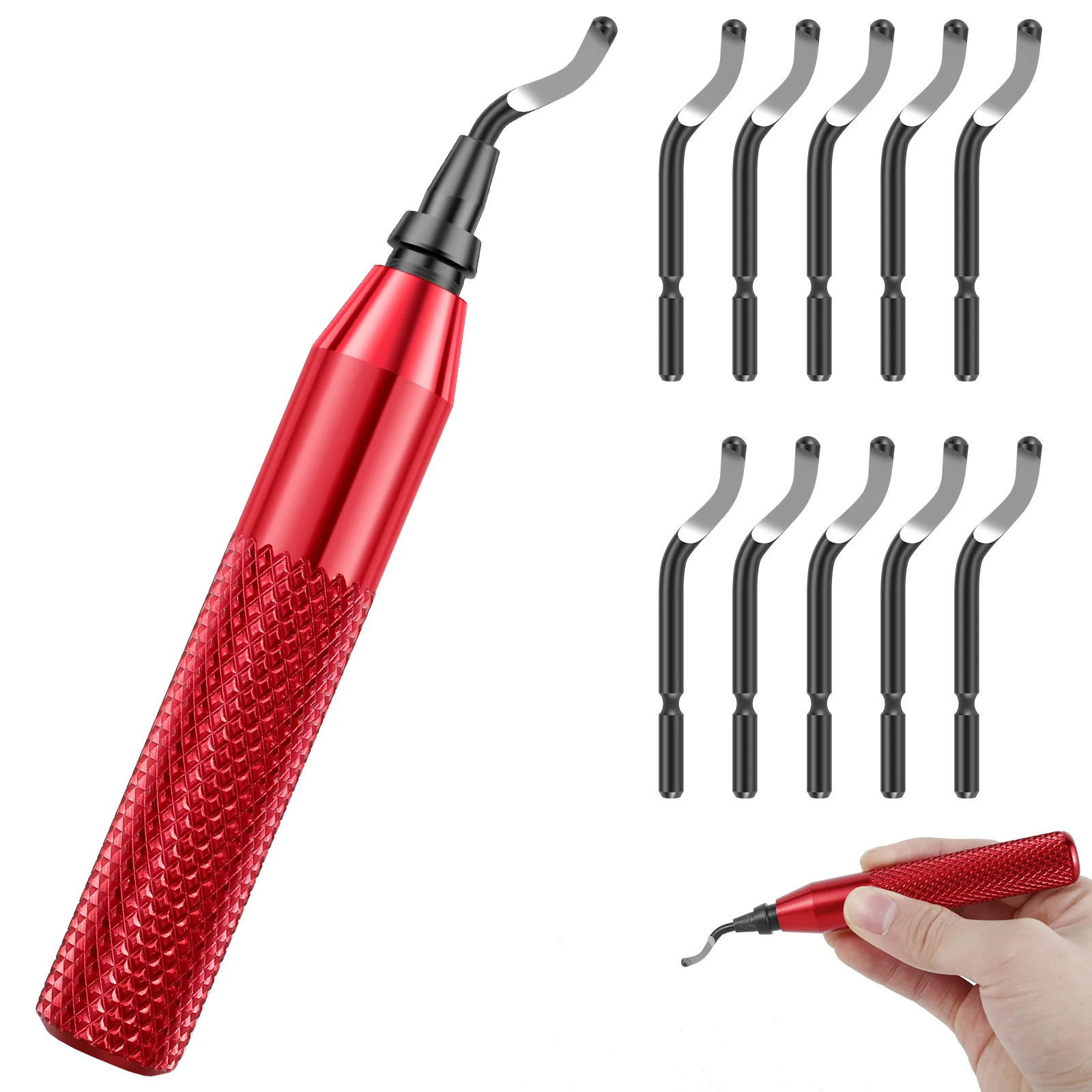 

Deburring Tool Kit with 10 Extra HSS Blade Sharp Burr Removal Tool Metal Edge Deburring Hand Tool 3D Printed Edge Deburring Tool