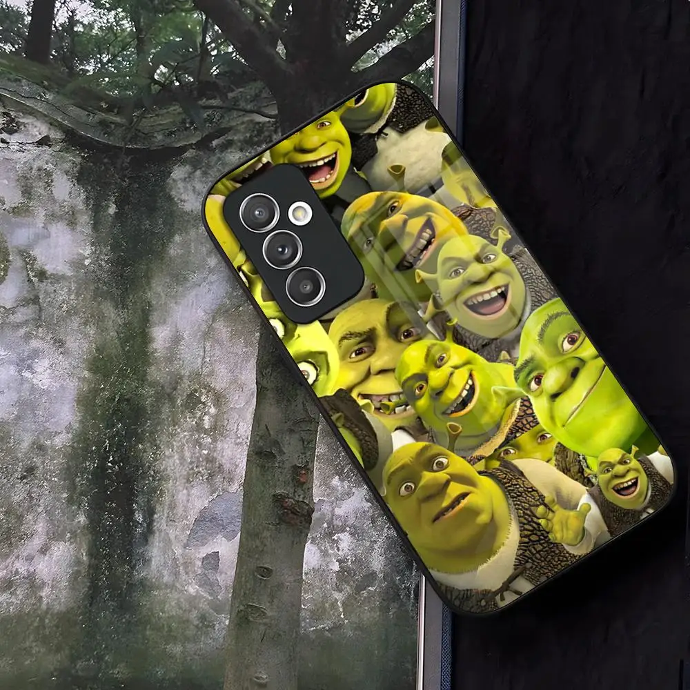 Cartoon Funny Movie S-ShrekS Phone Case Glass for Samsung Galaxy S21 S24 S22 S20 S23 Ultra Fe Plus A16 A34 A54 A24 A52 A53 M54 C