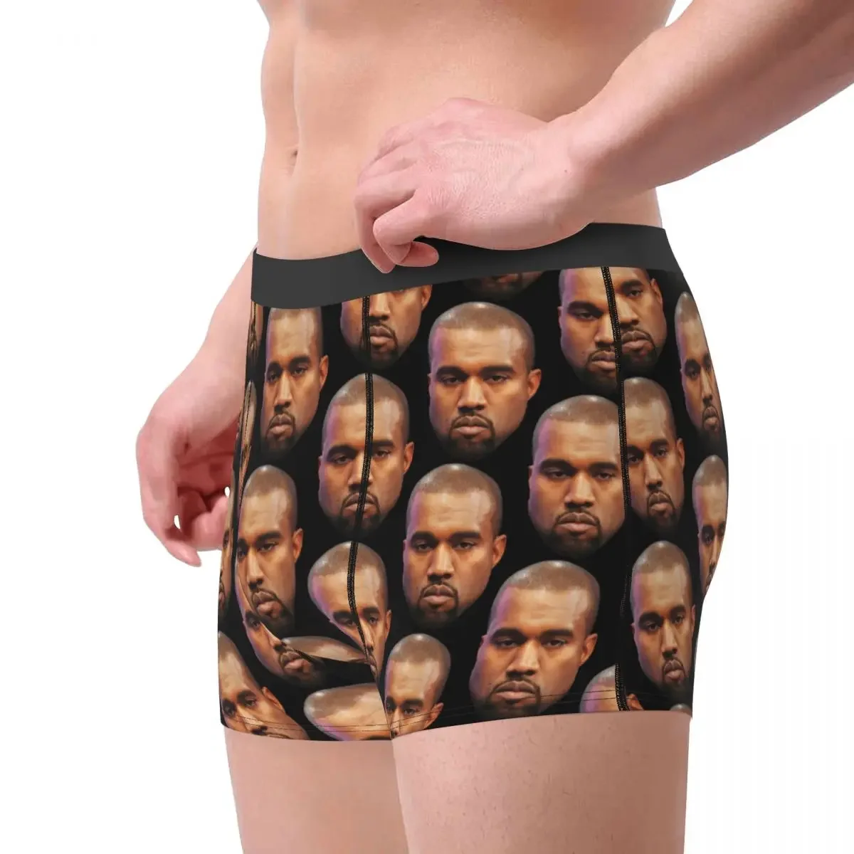 Kanye West divertido Meme Boxer Shorts para hombre Sexy 3D impreso ropa interior masculina bragas calzoncillos transpirables