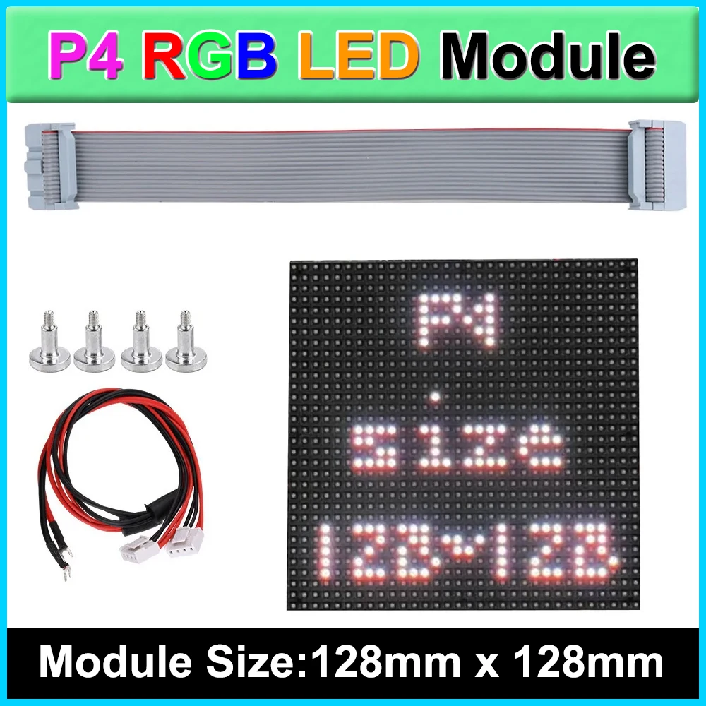 

P4 LED Screen Panel Module 128*128mm 32*32 Pixels High-definition Indoor Advertising Screen LED Full-color Display Screen