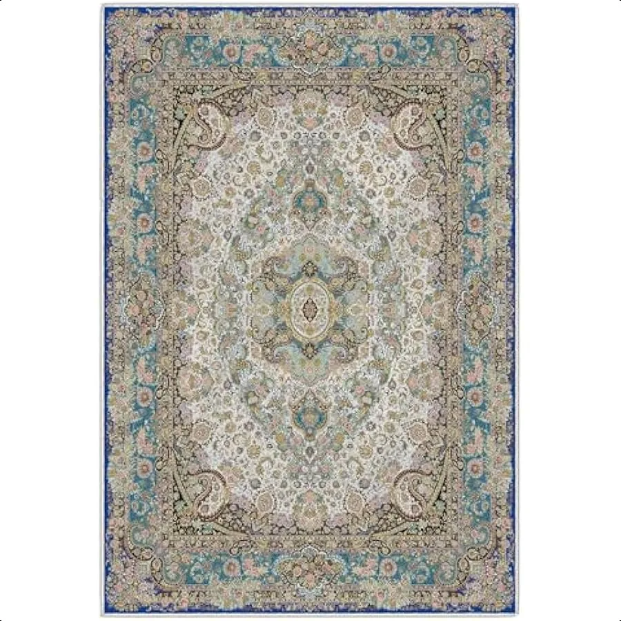 

Vintage Area Rug 2x3ft Low Pile Non Slip Throw Rugs Machine Washable Boho Floral Rugs for Entryway Indoor Outdoor Mat Small Car