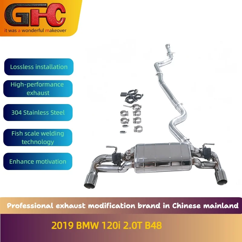 

Applicable to the 2019 BMW 120i 2.0T B48 SUS304 High-performance Catback Valvetronic Exhaust Pipe with Muffler