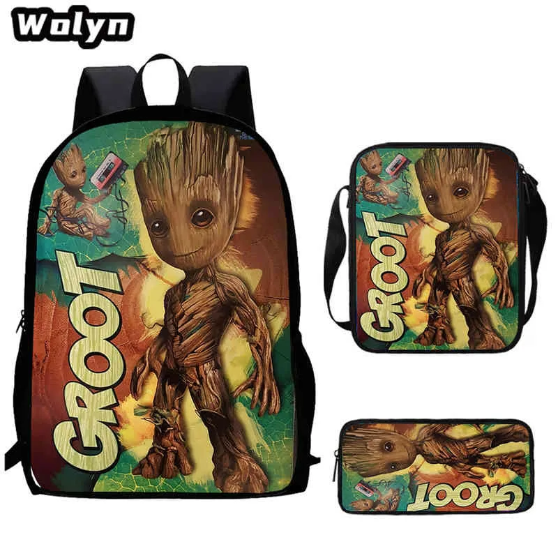 

Cartoon Groot School Backpack With Shoulder Bags Pencil Bags For Kindergarten,Light Weight School Bags for Kindergarten