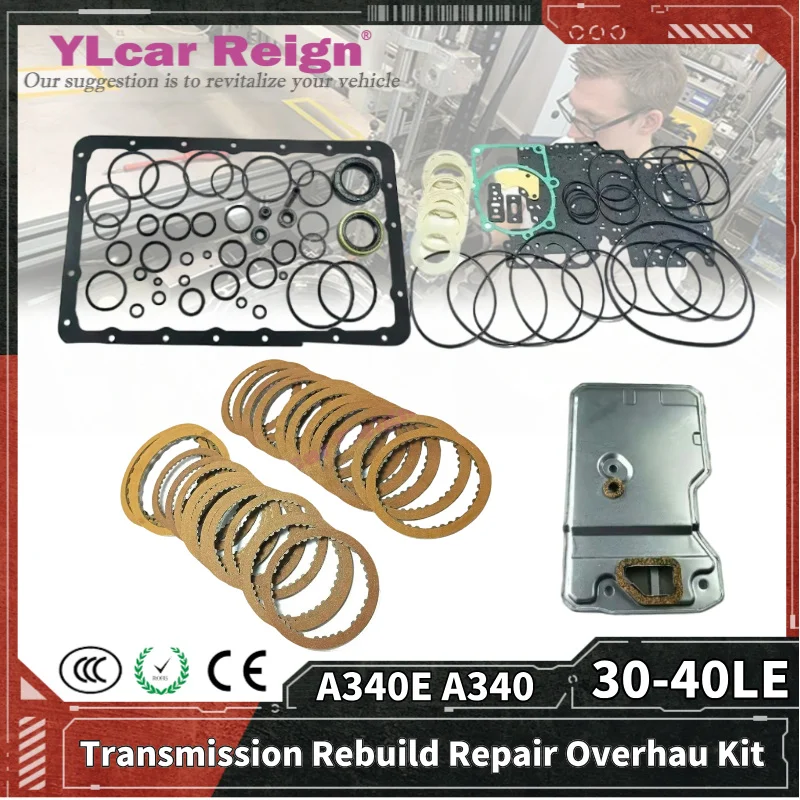 A340E A340 30-40LE Auto Transmission Gearbox Friction Overhaul Rebuild Repair Kit Seals Gasket Fit O-rings for TOYOTA CROWN Car