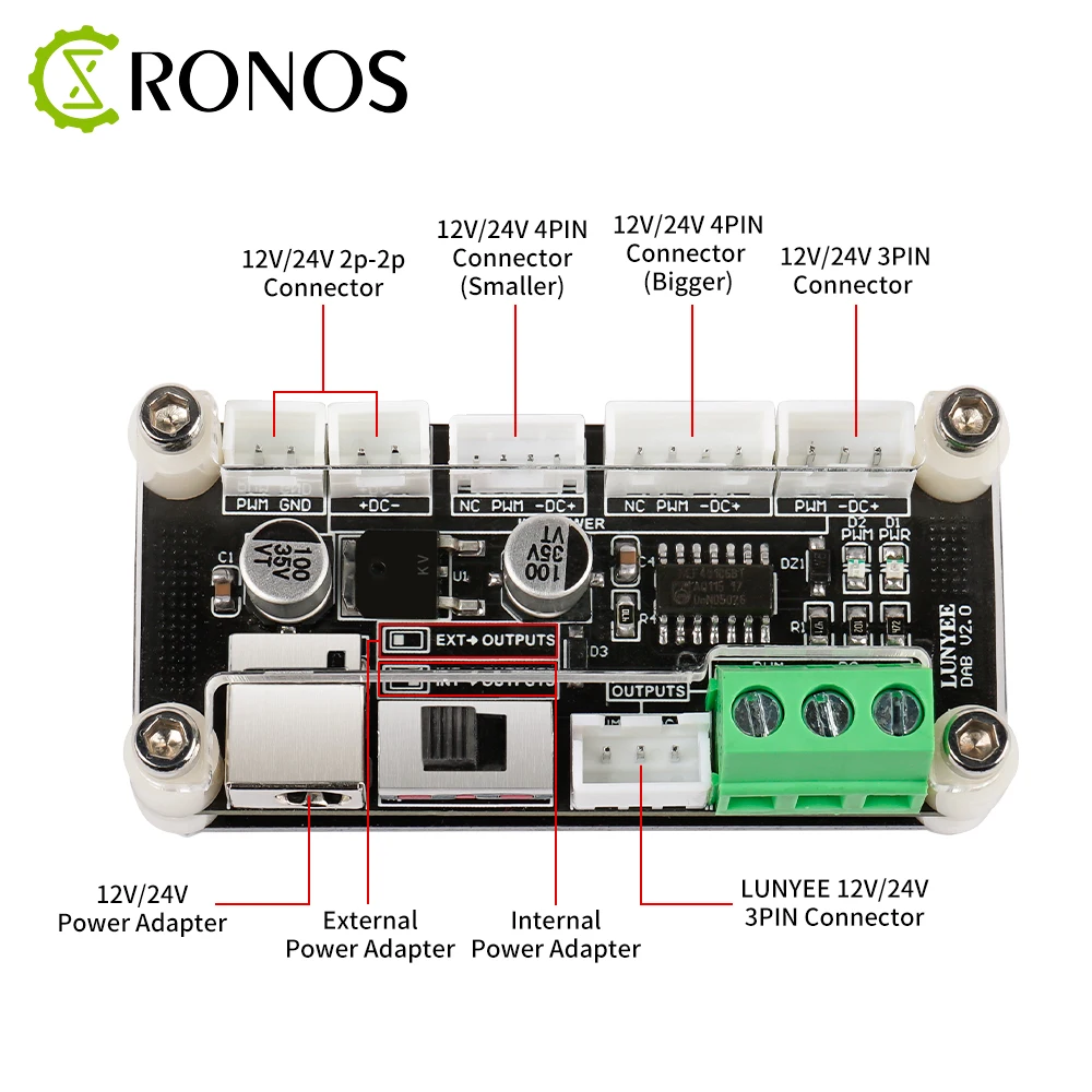 20W 40W 80W Laser Modul Interface Fahrer Adapter Board Unterstützung 2Pin 3Pin 4Pin Stecker für Laser Gravur cutter Maschine