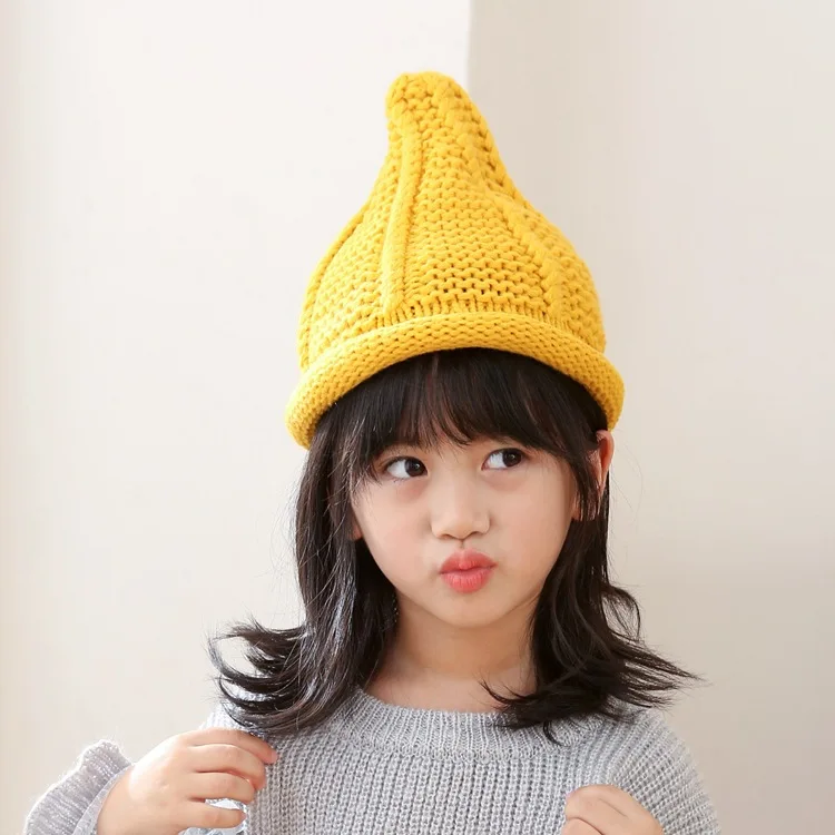 2022 new Korean autumn and winter children's domed pacifier hats boys and girls knitted wool hats baby warm hats