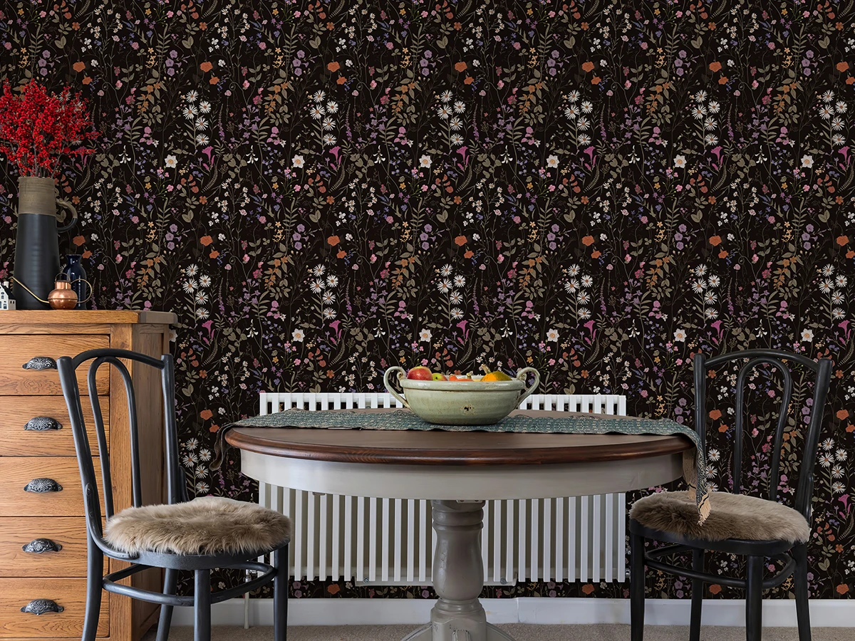 Retro Flower PVC Wallpaper Self-Adhesive Home Decoration Multiple Size 100% Waterproof Wallpapers PVC Furniture Cabinet Sticker