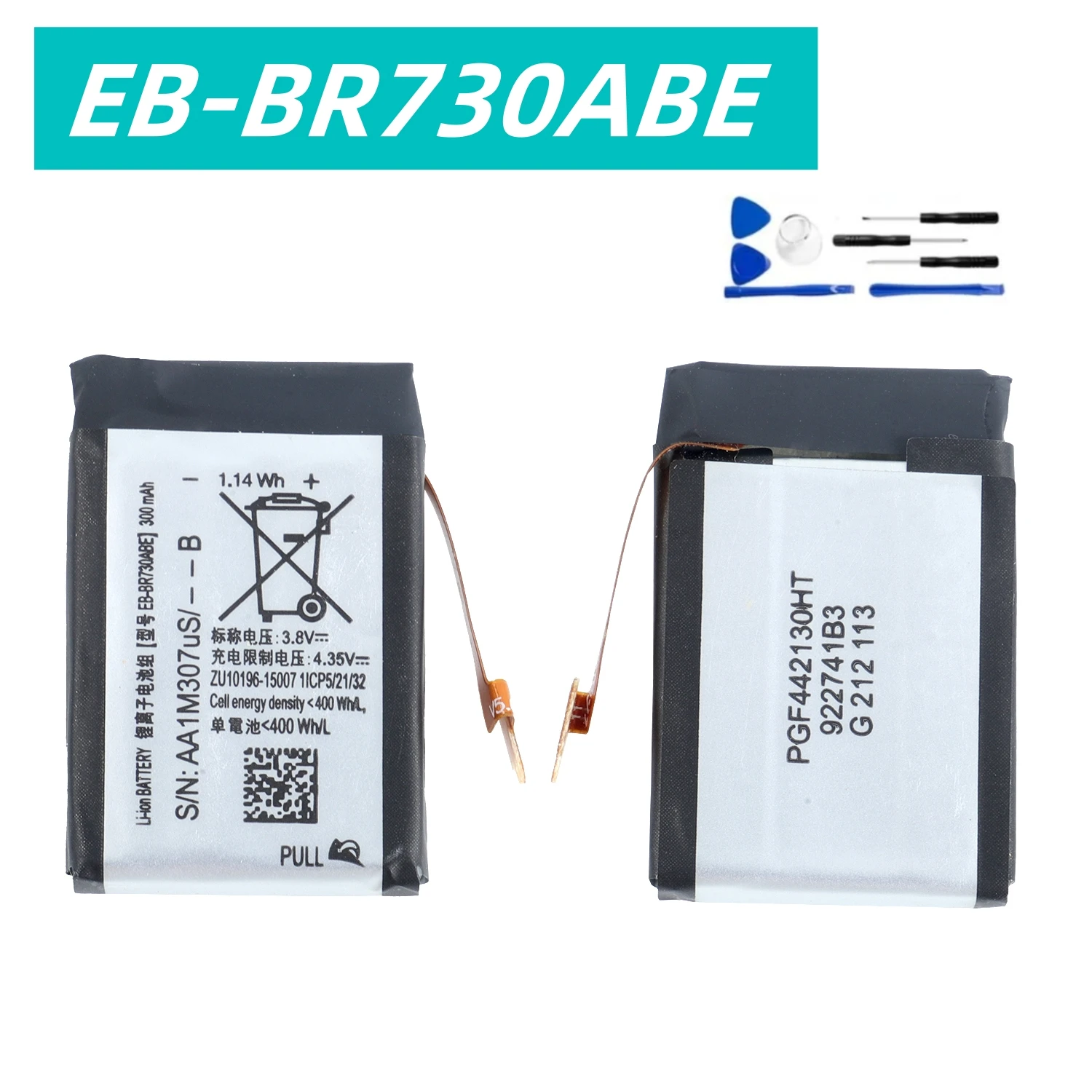 EB-BR730ABE Battery For Samsung Gear S2 3G Version R730 SM-R600 SM-R730S SM-R730A SM-R735t SM-R730T +Tools