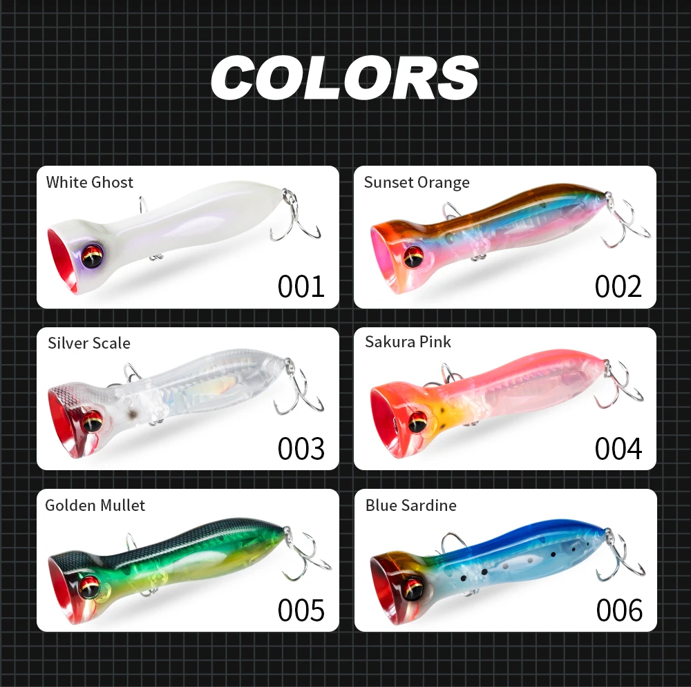 Hunthouse Topwater Floating Popper Angelköder PRISM ROAR Hard Bait 95mm 20g Künstlicher Köder für Hecht, Wolfsbarsch, Salzwasserfische. – Detail 11