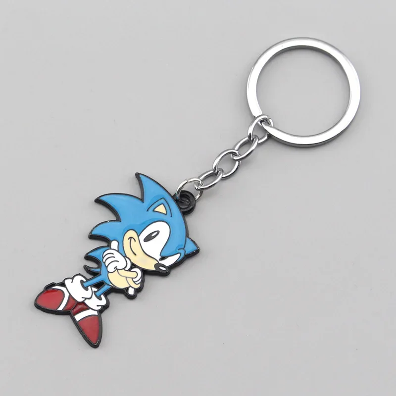 Anime Sonic The Hedgehog Keychain Necklace Fashion Jewelry Sets for Men and Women Cosplay Peripheral Keyring Gifts Accessories