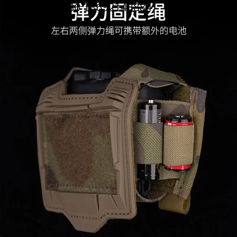 Tactical helmet Velcro battery storage bag, elastic fixing rope PVS-31 battery box storage counterweight bag