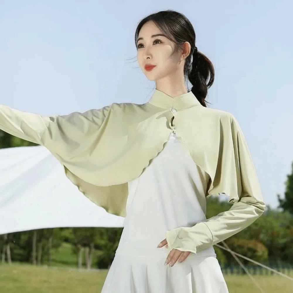 

Однотонная летняя солнцезащитная накидка с длинными рукавами из тонкого ледяного шелка, плащ-накидка, рукава-накидки, одежда для защиты от солнца