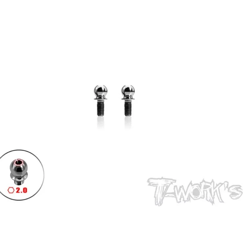 Original T works TP-T4- 64 titanio 4,9x3/4/5/6/8/10mm extremo de bola (para Xray X4/T4) 2 uds. Pieza profesional de control remoto