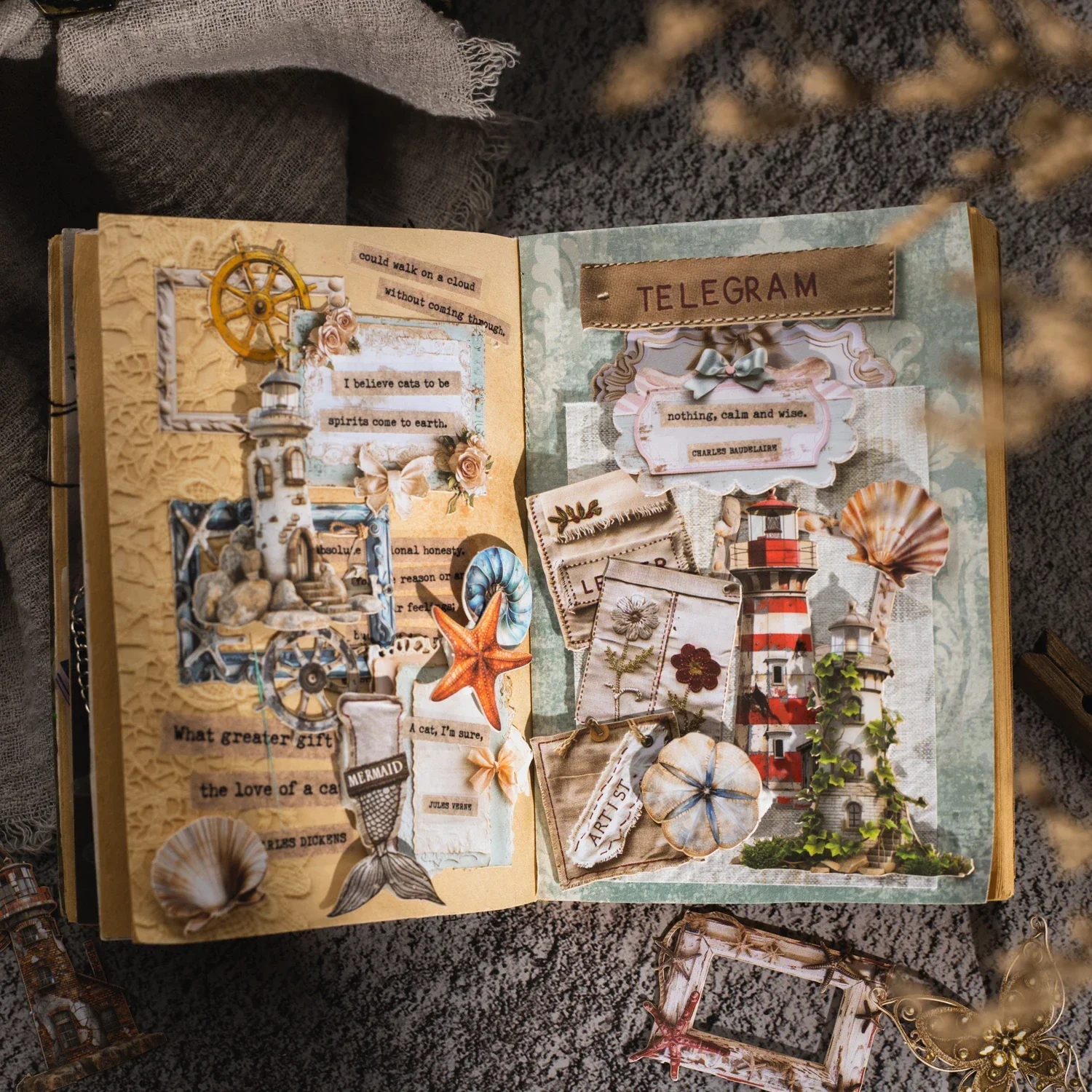 JIANWU อเนกประสงค์ Treasure Chest Series Vintage ดอกไม้ขอบป้ายสติกเกอร์ DIY Journal วัสดุ Collage เครื่องเขียน