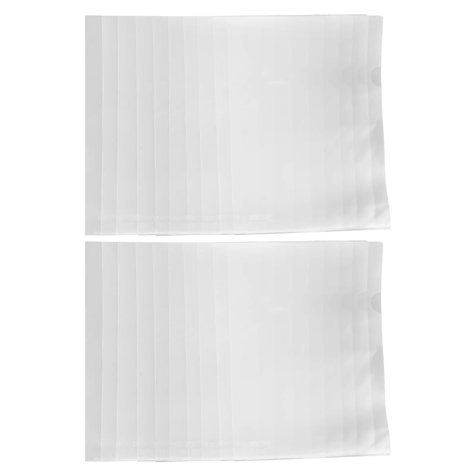 10Pcs L-Shaped Clear File Folder A4 Plastic Document Holder Large Capacity Transparent Organizer for School Office Use