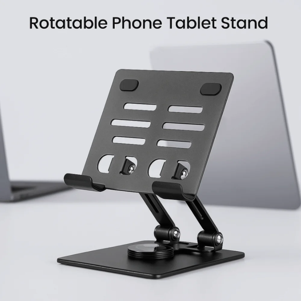 

Stable 360° Rotation Tablet Stand Adjustable Multi Angle Tablet Holder Anti Slip Metal Tablet Phone Bracket Desk Holder