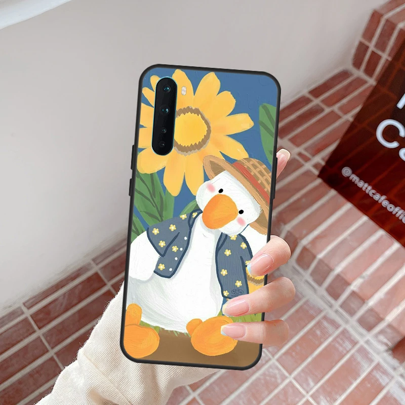 만화 귀여운 동물 오리 케이스 OnePlus 13R 12R 10R 13s 13 12 11 10T 8T Nord CE 4 3 2 Lite N10 N20 N30 Nord 5 커버용