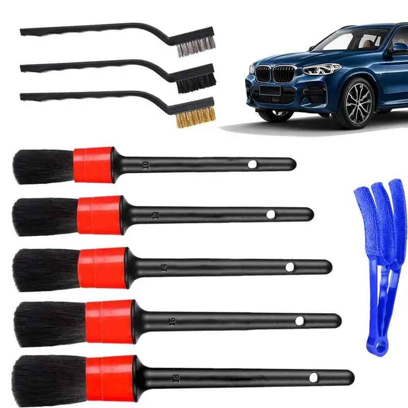 

Car Interior Brush Interior Detailing Brushes Removable Car Wash Cleaning Kit For Dashboard Air Vents Motorcycle Console