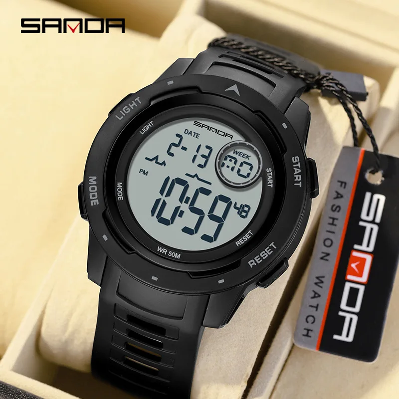 

Sanda 2125 Hot Sale Outdoor Sports Men TPU Strap Water Resistant Electronic Digital Movement LED Alarm Mode Wrist Watches