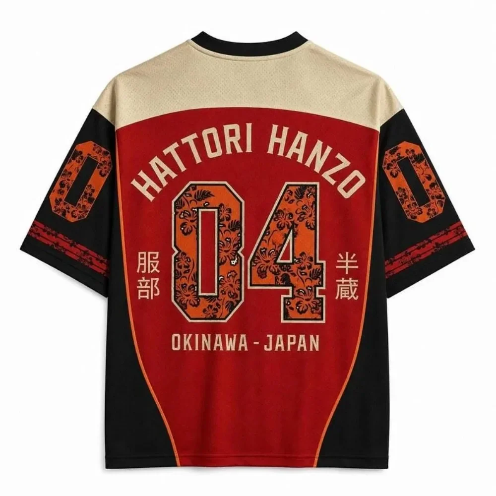 Modisches Neues Design Japanischer Legendärer Krieger-Tiger 3D-Druck Herren- und Damen-V-Neck-Sport-Shirt, Locker Geschnittenes T-Shirt, Street Y2K Familienkleidung – Detail 3