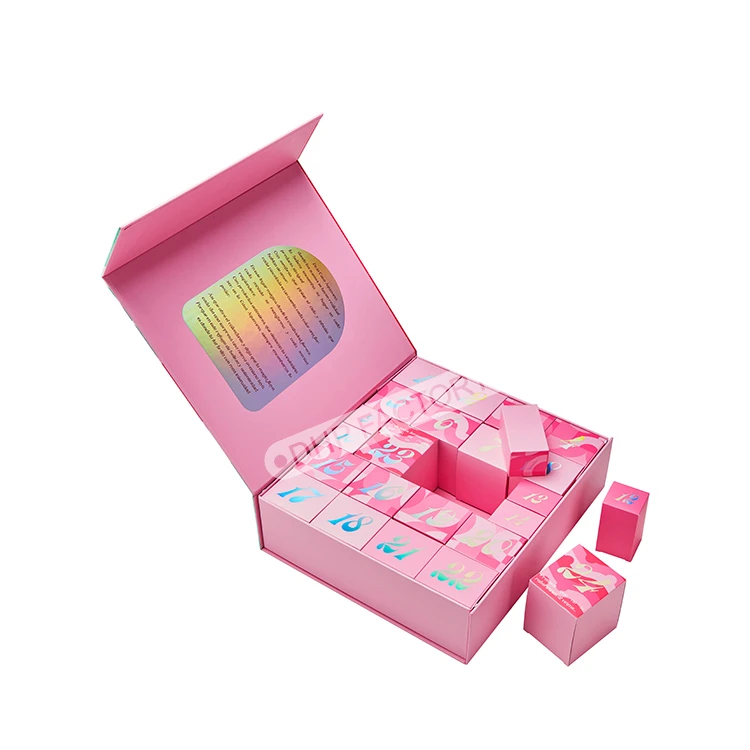 Customized query24-Drawer Magnetic Advent Calendar Big Cosmetic Gift Box Red Design for Face Cream Loose Powder Eye Cream Featur