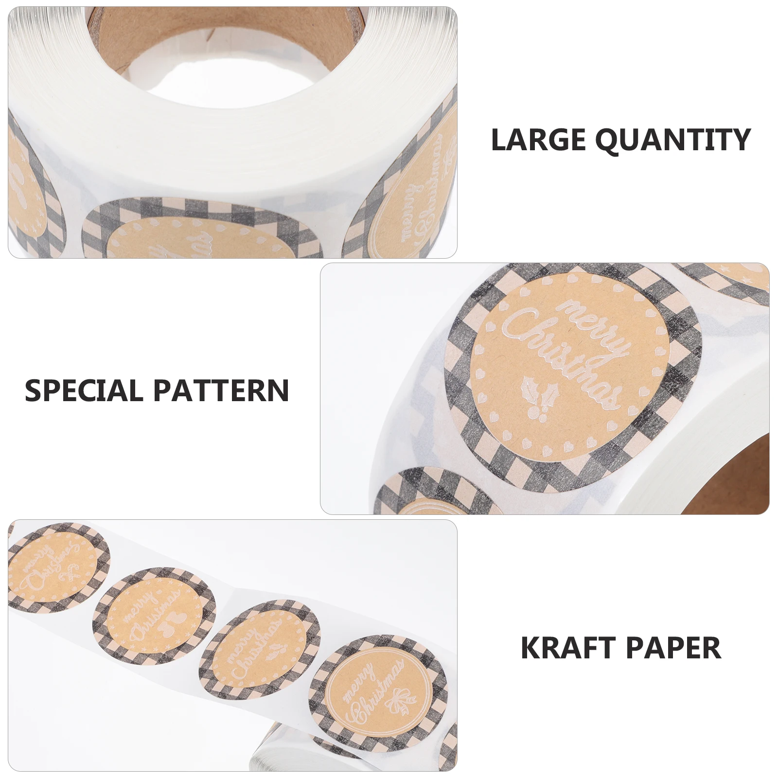 

1 Roll Christmas Sticker Roll Xmas Tree Bell Stickers Gift Box Seals Festive Decorative Decals Holiday Party Supplies Xmas