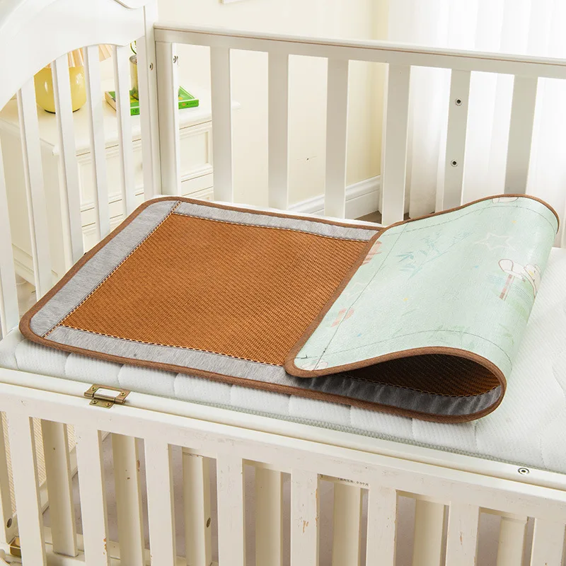 Children's Cool Mat Rattan Mat Kindergarten Nap Special Crib Ice Silk Mat Baby Breathable Sweat-absorbing Summer Straw Mat