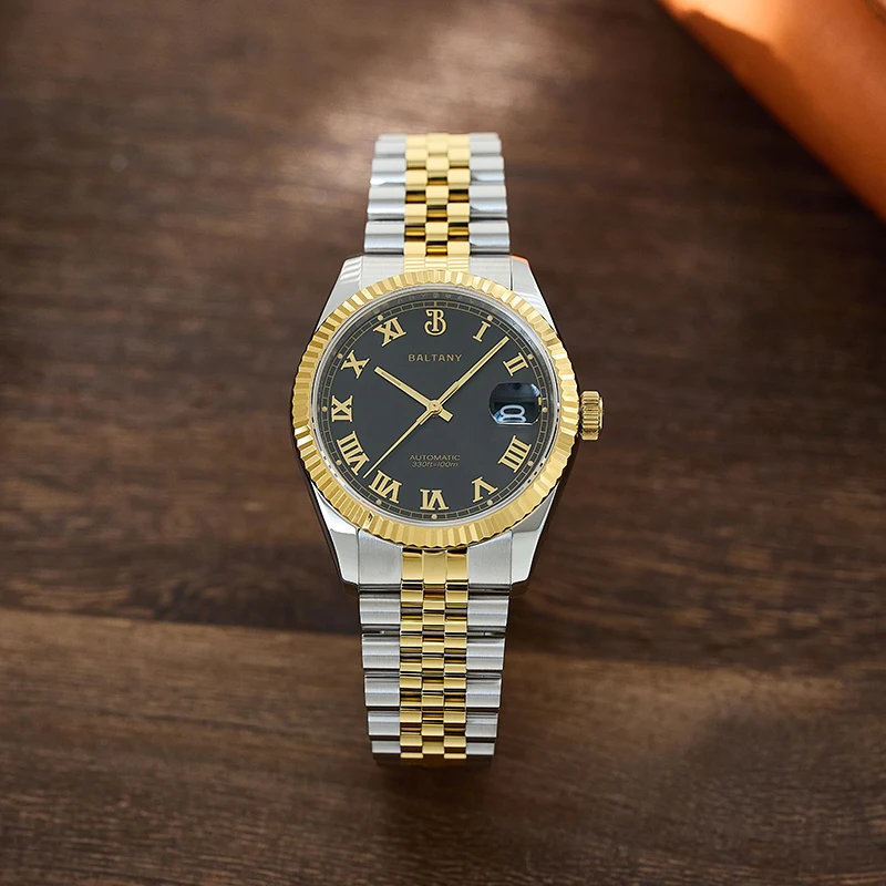 Baltany 39 مللي متر فستان ساعات للرجال S4094 10ATM مقاوم للماء NH35 التلقائي الساعات الفاخرة رجل DJ تحية ساعات المعصم الميكانيكية رجل