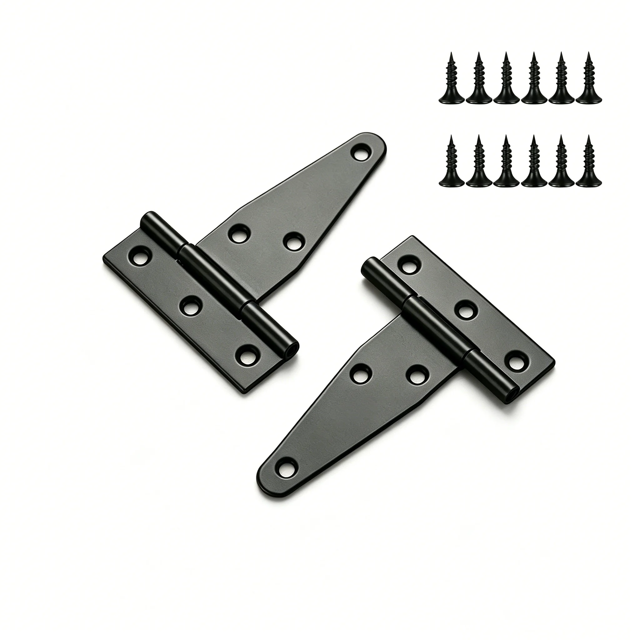 2Pcs T-shaped hinge, with screws, outdoor hinge, suitable for wooden fence barn door hinges
