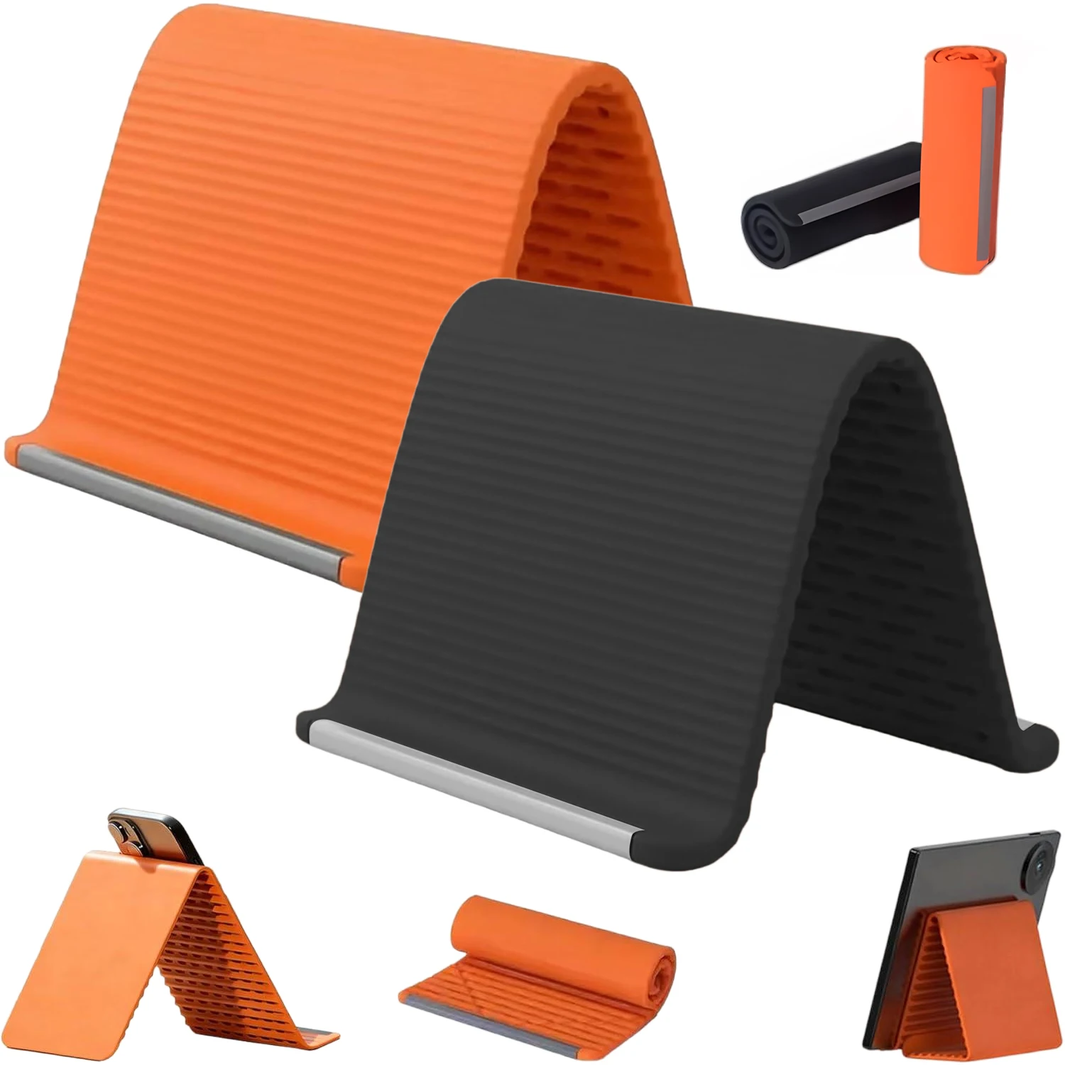 Adjustable Silicone Phone Holder Stand Portable Foldable Desktop Phone Support Universal Cell Phone Stand for iPhone, Samsung  ﻿