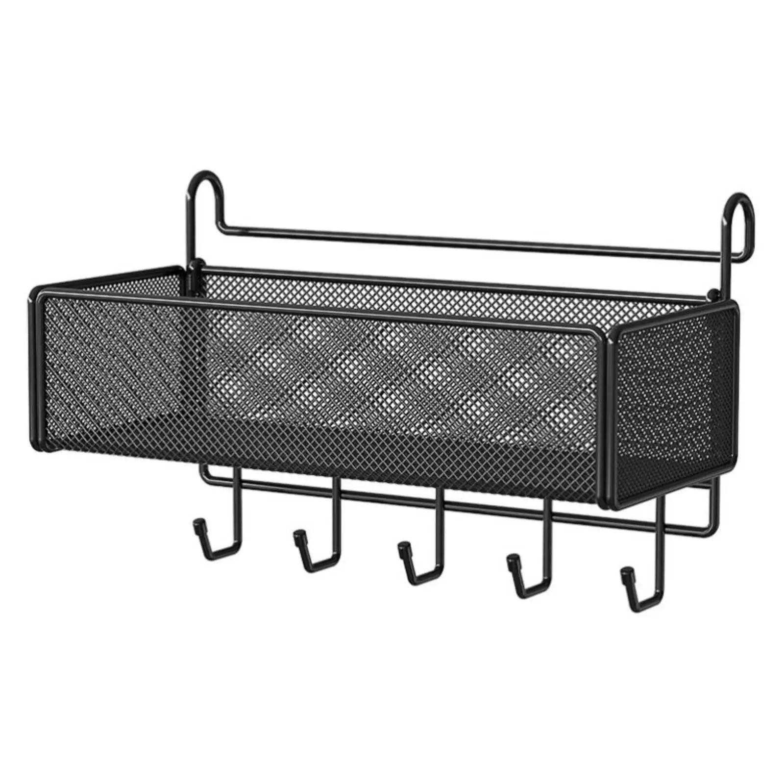 Heavy Duty Hanging Storage Basket for Bedside Table Organization Metal Wire Basket for Books Snacks Water Bottle Home Use