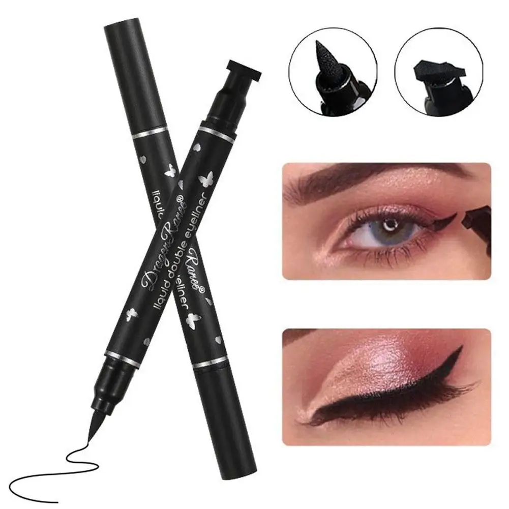 2 in 1 Winged Eyeliner Stamp Pen Double Ended Waterproof Long Lasting Liquid Eyeliner Pencil Eye Makeup Tools