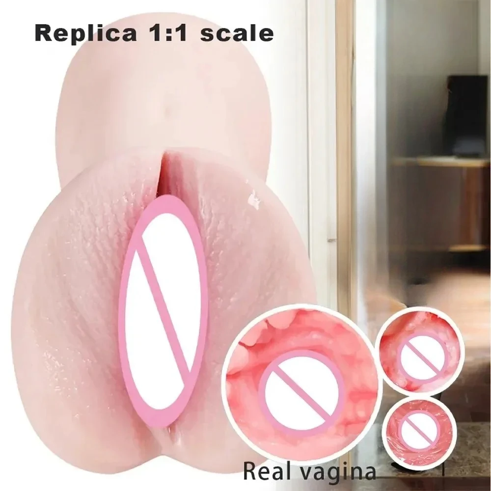 Lifelike Vagina Sex Toy 2 in 1 Silicone Toys Male Masturbation Cup 18+ Xxx Pocket Pussy Penis Exerciser Anal Sex Toys 18+ view 3