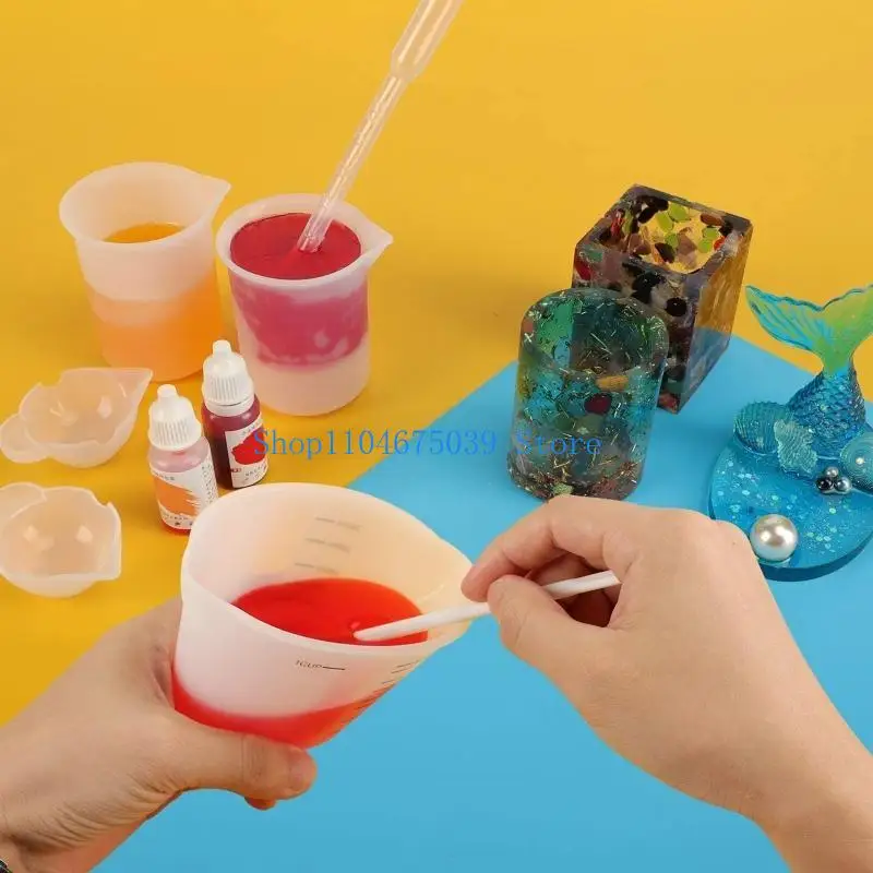 5ASD 6 PCS CASE CUPS CUPS بما في ذلك خلط السيليكون أكواب تصبغ أكواب لالتقاط الإبوكسي الفنون الحرف اليدوية DIY #3
