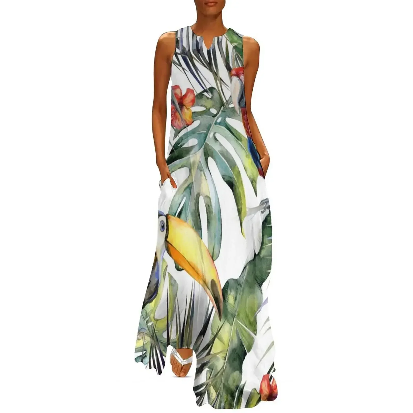 

TROPICAL JUNGLE Long Dress cocktail dresses dresses with long sleeves long sleeve dresses party woman Dress