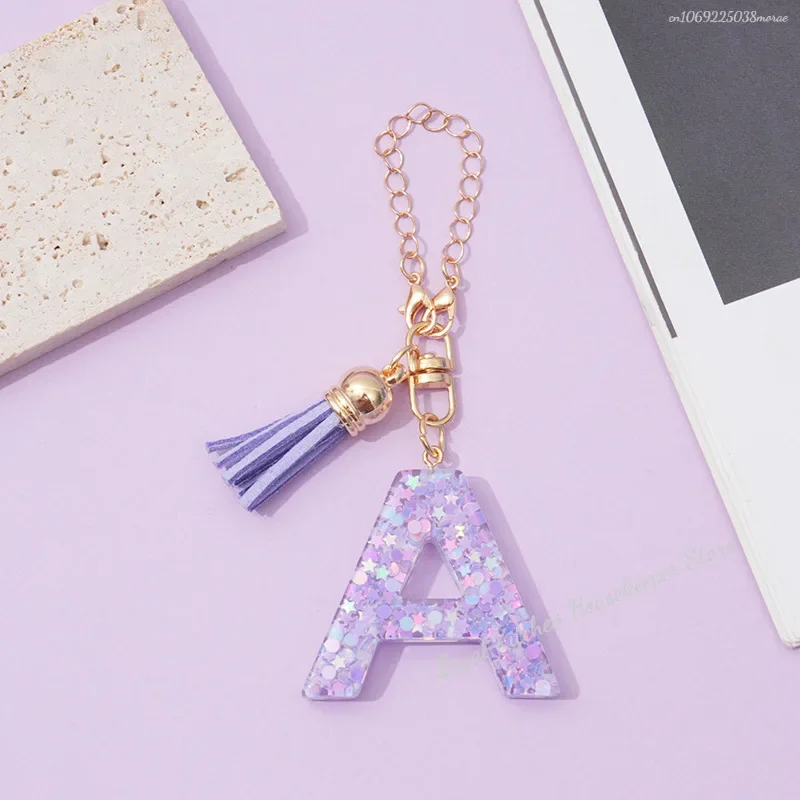1 PCS Letter Charm Accessories for Stanley Cup Purple Cute Initial Keychain Handle Charm for Stanley Tumbler Girls Water Bottle