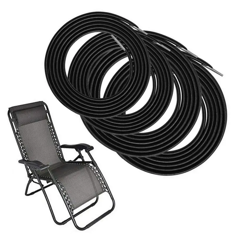 4 PCS Chair Replacement Cords Elastic Rope Lunch Break Folding Chair Accessories Tie Rope Recliner Rope Elastic Bungee Lounge