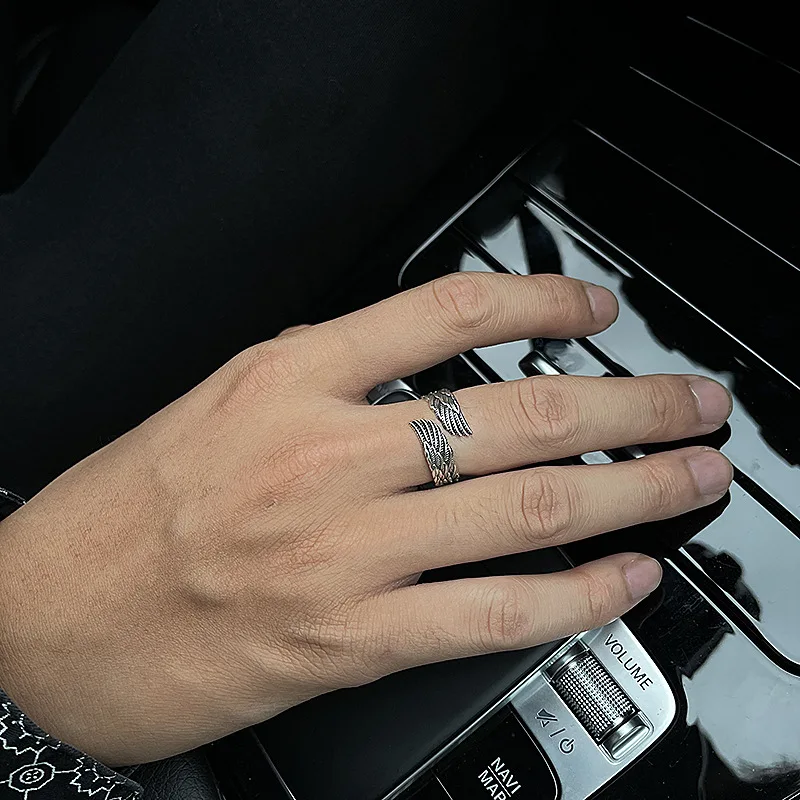 Retro Angel Wings Creative Ring For Men Women Punk Gothic Open Ring Handmade Designer Jewelry Unisex Accessories Gift For Lovers
