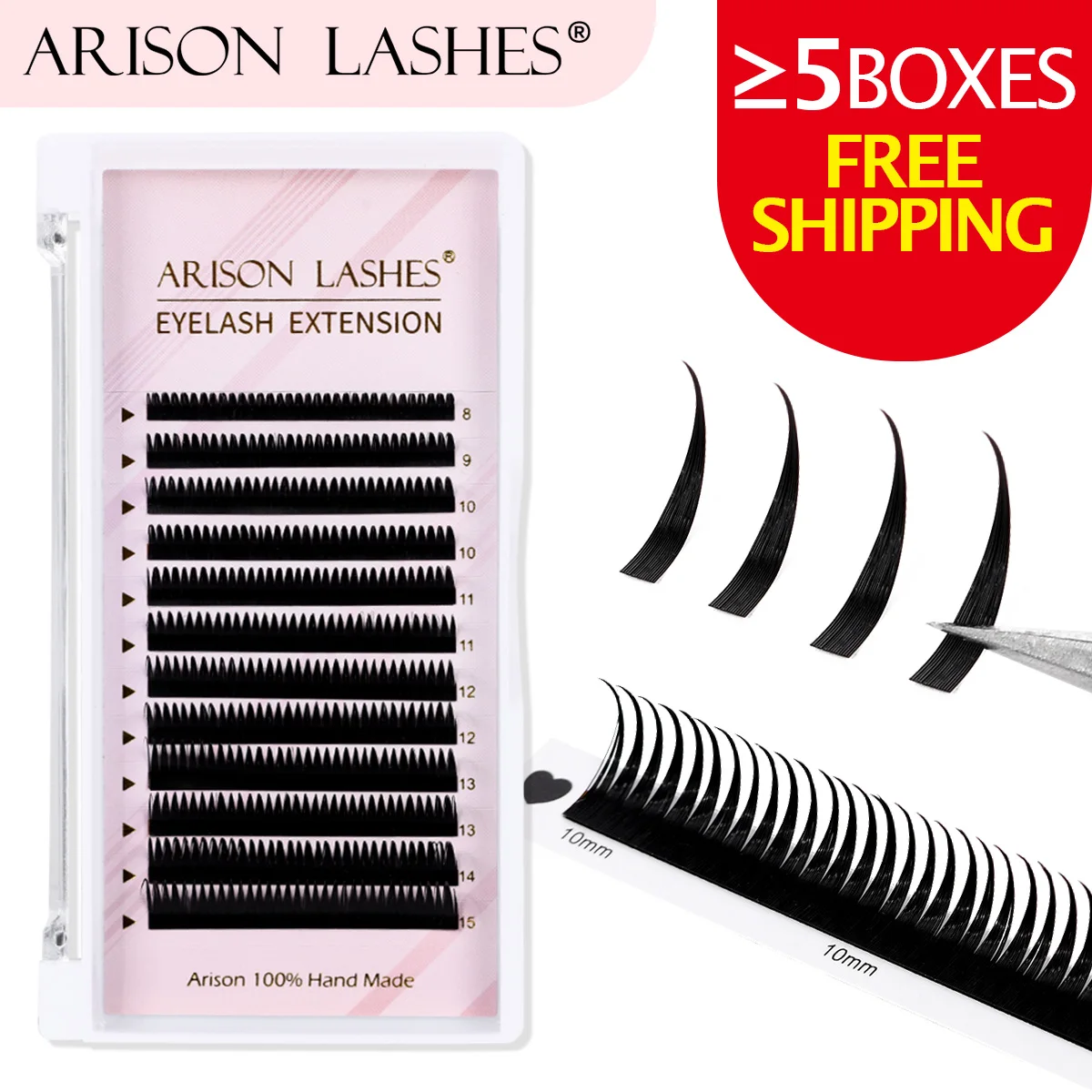 ARISON 5DFairy Estensioni delle ciglia Spikes Bundles Ciglia bagnate Grappolo individuale Appassionati Ventole Ciglia Ciglia finte classiche piatte