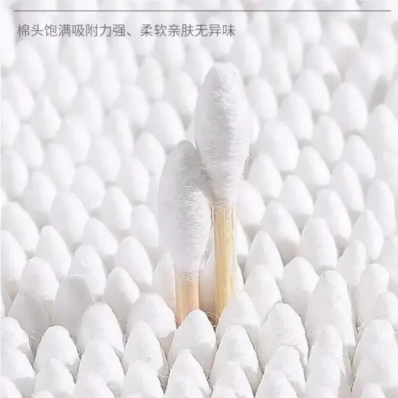 Wholesale 200PCS Double-Ended Wooden Cotton Swabs Disposable Make-Up Cleaning Ear Buds Medical Household Hygiene Ear Picking