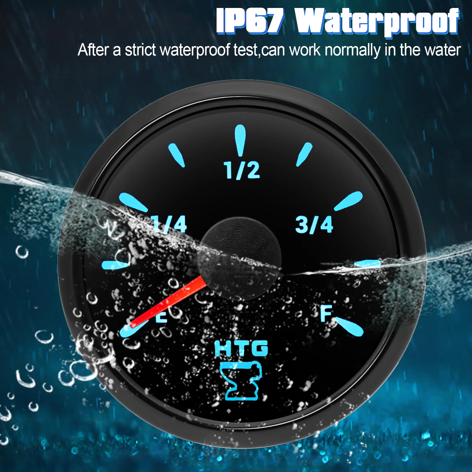 Waterproof Marine Boat Car 52MM Sewage Level Gauge 7 Color LED Holding Tank Meter Indicator 0-190 ohm 240-33 ohm HTG Gauge