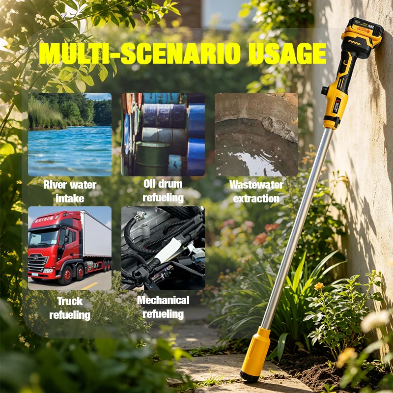 Brushless Stick Water Transfer Pump 720GPH High Flow Portable Utility Submersible Sump Pump Power Tool For Dewalt 20v BatteryPin