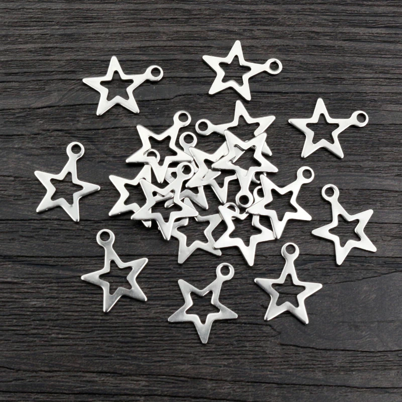 30pcs 17x14mm Kein Verblassen Charms 316 Edelstahl Hohl Stern Armband Halskette Anhänger Charms DIY Schmuck, die Entdeckungen