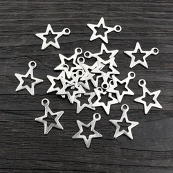 30pcs 17x14mm No Fade Charms 316 Stainless Steel Hollow Star Bracelet Necklace Pendant Charms DIY Jewelry Making Findings