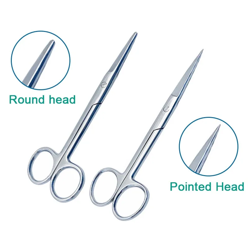 Stainless Steel Medical Surgical Scissors Straight Scissors Round Head Pointed Head Orthopedic Instrument