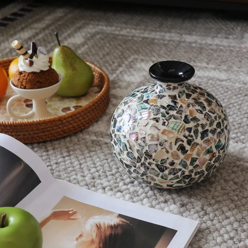Handmade Seashell Vase for Dried Flowers Nordic Home Decor Creative Floral Arrangement Unique Table Centerpiece for Living Room
