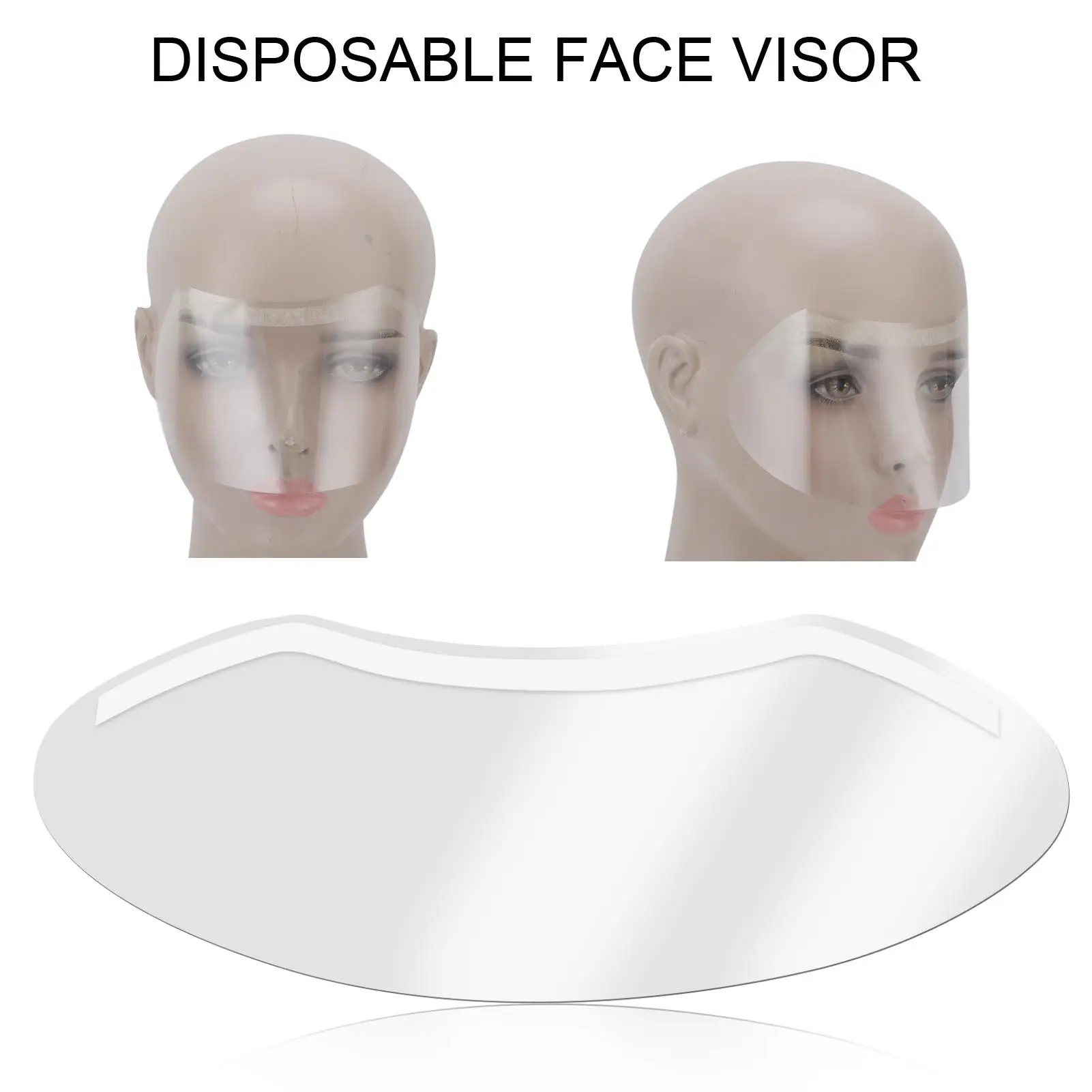 50pcs Clear Disposable Face Visors for Eyebrow Tattoo, Eyelash Extension & Hair Spray Protection