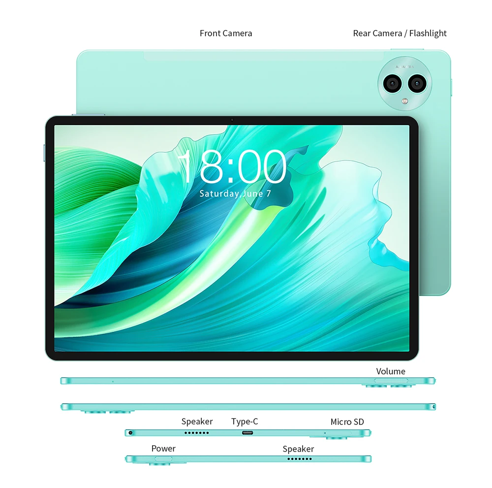 Teclast P50S Set Tablets PC 11'' TDDI Max.12GB RAM 128GB ROM Unisoc T606 Octa Core Android 14 Widevine L1 8000mAh 13MP+5MP